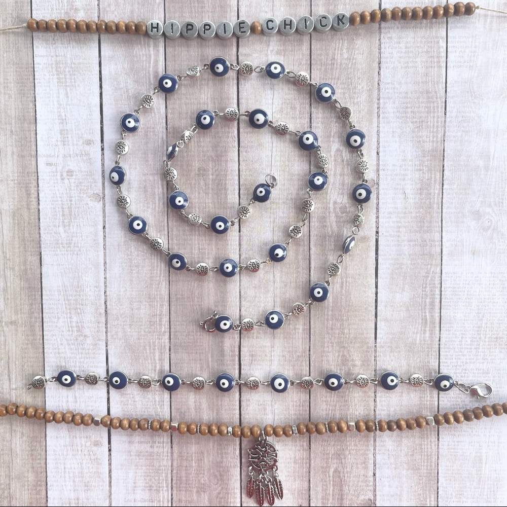 🧿🧿🧿Evil Eye Necklace➰Anklet➰Bracelet🧿🧿🧿